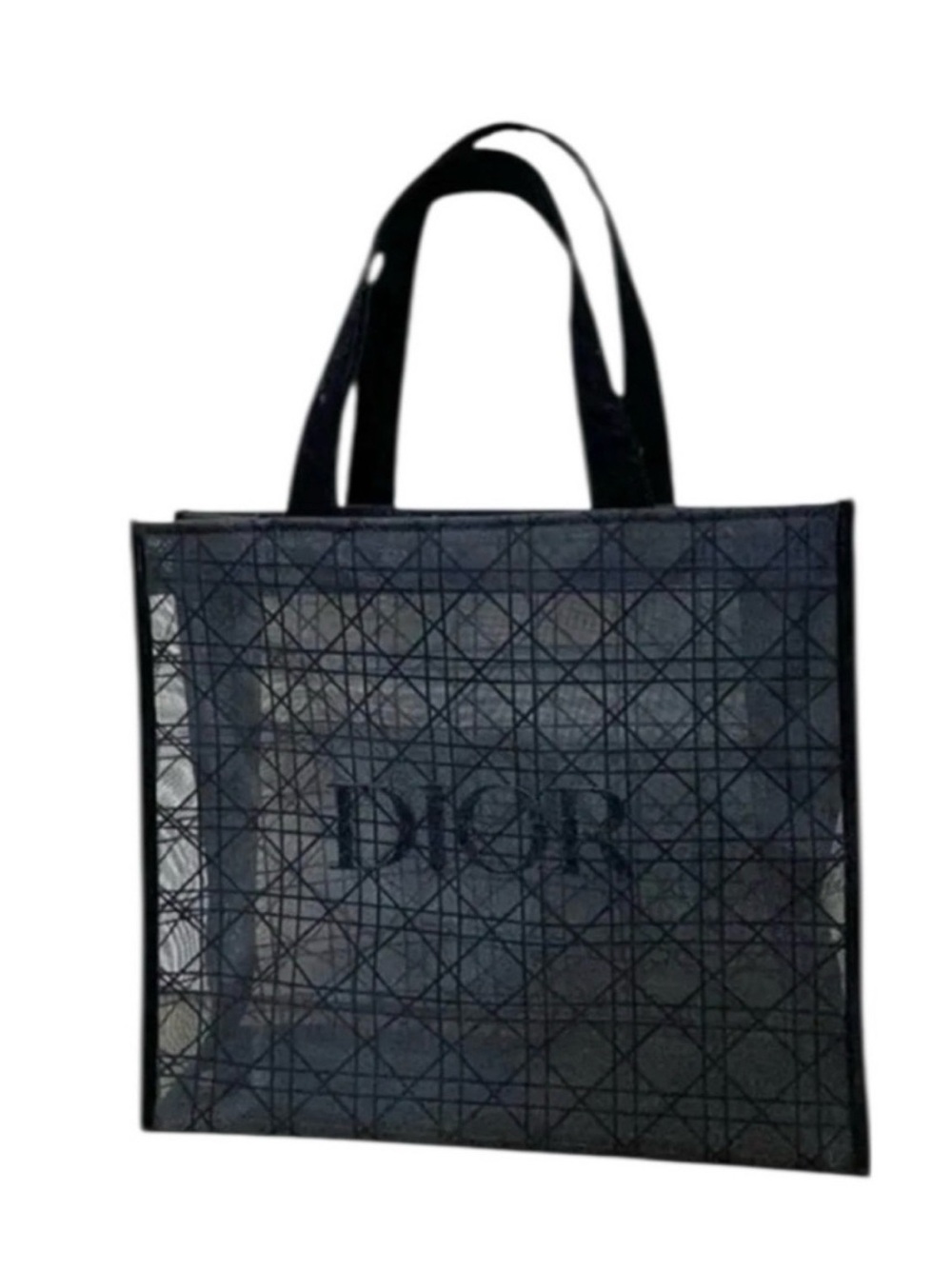 Dior Black Mesh Tote with Subtle Logo